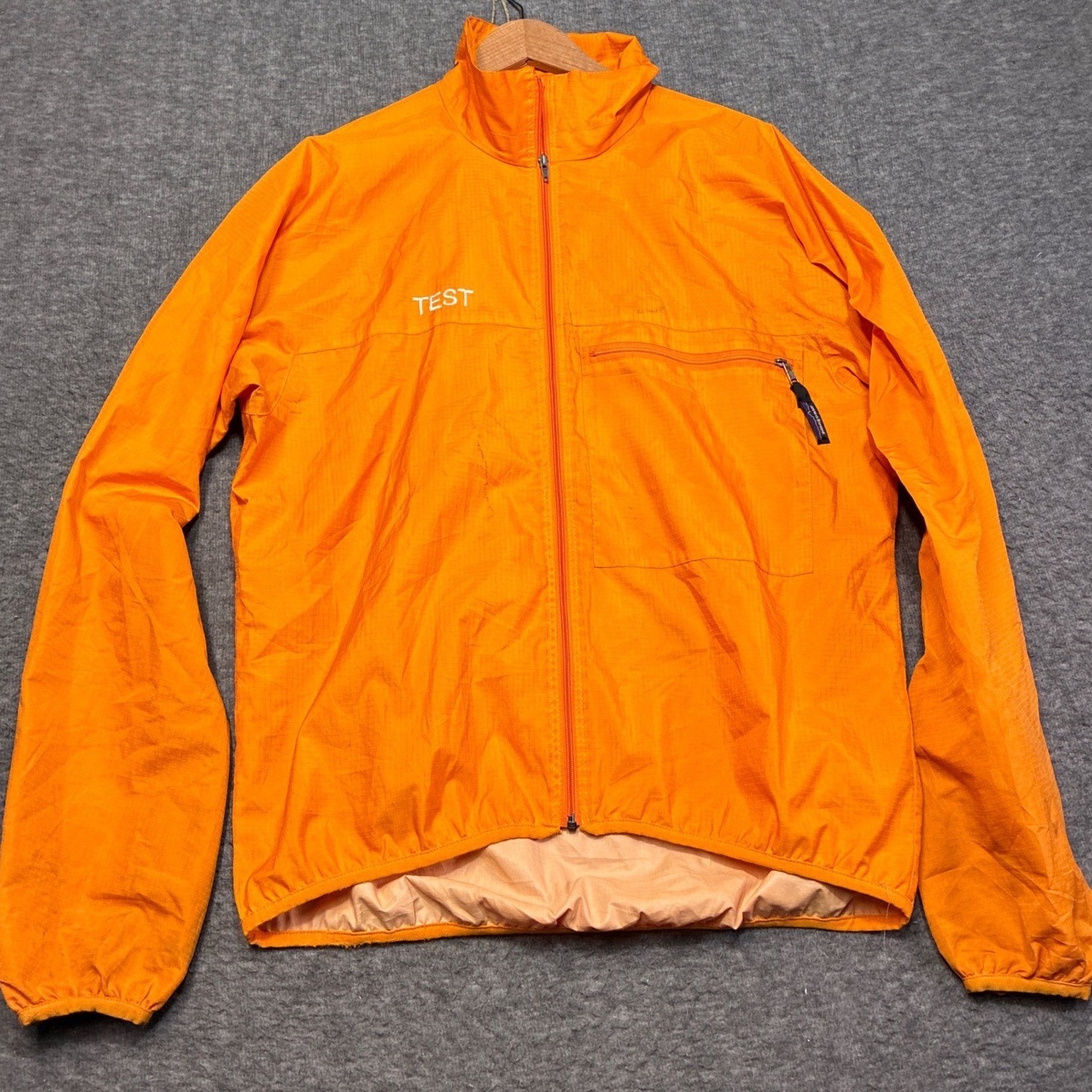Vintage Sample Patagonia Cycling Jacket Men Large Orange Full Zip Ripstop